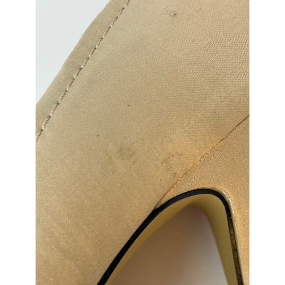 Steve Madden High Heel Shoes Women 8M "Feelixx" Stiletto Gold Satin Bling Party - Picture 8 of 13